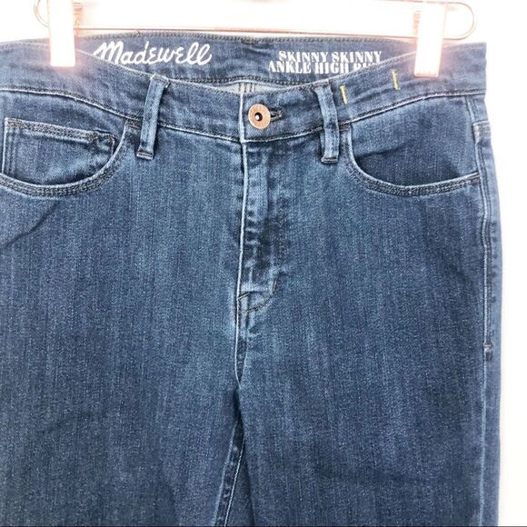 MADEWELL | Skinny Skinny Ankle High Riser Jeans Dark Denim Women’s Size 26 (2) - Picture 5 of 10